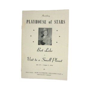 Bert Lahr Visit to Small Planet Playhouse Of Stars 1958 Harrisburg Show Program
